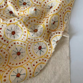Japanese Designer Geometric Yellow Non-Stretch Cotton Dobby Jacquard DS16667