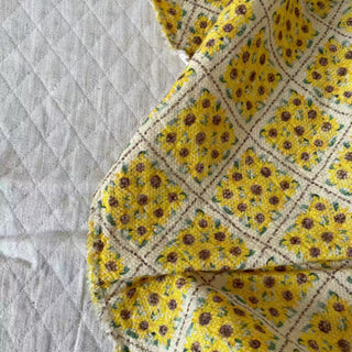 Japanese Designer Geometric Yellow Non-Stretch Cotton Dobby Jacquard DS16669