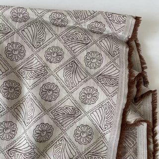 Japanese Designer Geometric Brown Non-Stretch Cotton Dobby Jacquard DS16682