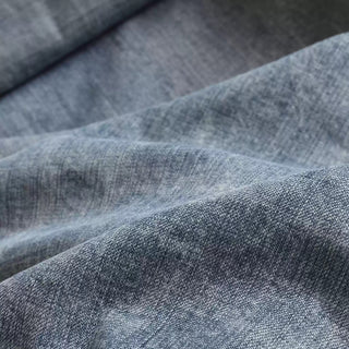 Yardblox Exclusive Japanese Luxury Designer Solid Blue Non-Stretch Washed Cotton Denim Twill DS18505