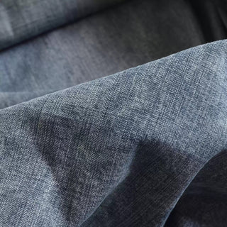 Yardblox Exclusive Japanese Luxury Designer Solid Blue Non-Stretch Washed Cotton Denim Twill DS18505