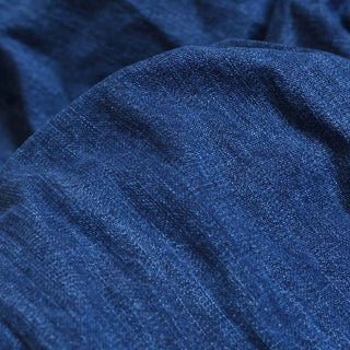 Yardblox Exclusive Italian Luxury Designer Solid Blue Non-Stretch Washed Cotton Denim Twill DS18506