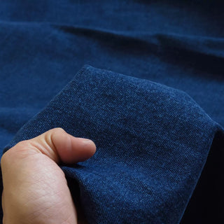 Yardblox Exclusive KUROKI Solid Blue Stretch Washed Cotton Selvedge Denim Twill DS18507