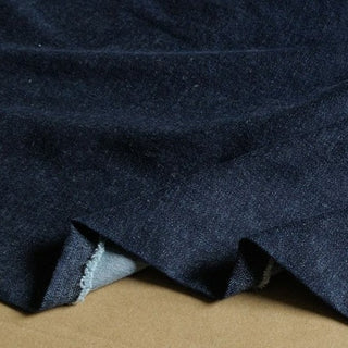 Yardblox Exclusive Italian Luxury Designer Solid Blue Stretch Washed Cotton Denim Twill DS18508