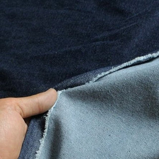 Yardblox Exclusive Italian Luxury Designer Solid Blue Stretch Washed Cotton Denim Twill DS18508