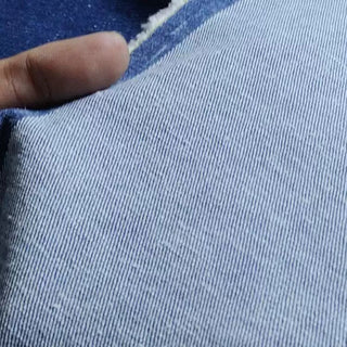 Yardblox Exclusive Italian Luxury Designer Solid Blue Stretch Enzyme Washed Cotton Denim Twill DS18511