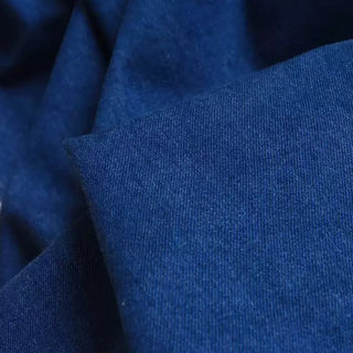 Yardblox Exclusive Italian Luxury Designer Solid Blue Non-Stretch Washed Cotton Denim Twill DS18512