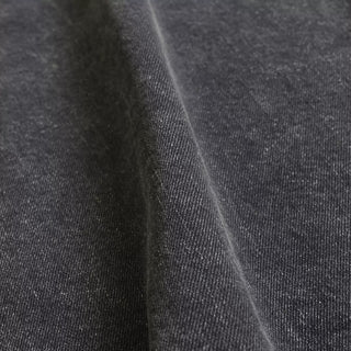 Yardblox Exclusive Italian Luxury Designer Solid Black Non-Stretch Cotton Denim Twill DS18513