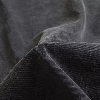 Yardblox Exclusive Italian Luxury Designer Solid Black Non-Stretch Cotton Denim Twill DS18513