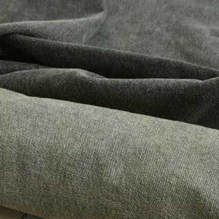 Yardblox Exclusive Italian Luxury Designer Solid Black Non-Stretch Cotton Denim Twill DS18514