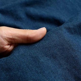 Yardblox Exclusive Italian Luxury Designer Solid Blue Stretch Cotton Denim Twill DS18515