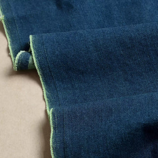 Yardblox Exclusive Italian Luxury Designer Solid Blue Stretch Cotton Denim Twill DS18515