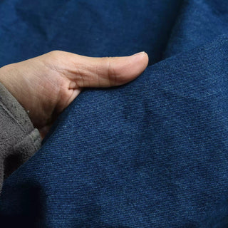 Yardblox Exclusive Italian Luxury Designer Solid Blue Non-Stretch Cotton Denim Twill DS18517