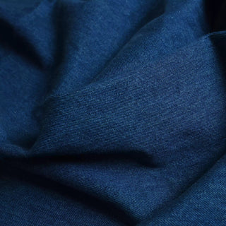 Yardblox Exclusive Italian Luxury Designer Solid Blue Non-Stretch Cotton Denim Twill DS18517