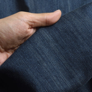 Yardblox Exclusive Italian Luxury Designer Solid Blue Non-Stretch Cotton Denim Twill DS18518