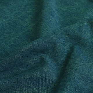 Yardblox Exclusive Italian Luxury Designer Solid Green Non-Stretch Cotton Denim Twill DS18519