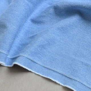 Yardblox Exclusive Italian Luxury Designer Solid Blue Non-Stretch Cotton Denim Twill DS18521