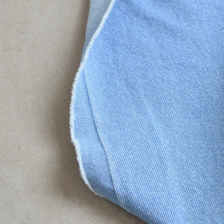 Yardblox Exclusive Italian Luxury Designer Solid Blue Non-Stretch Cotton Denim Twill DS18521