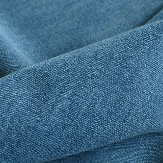 Yardblox Exclusive Italian Luxury Designer Solid Blue Stretch Cotton Denim Twill DS18522