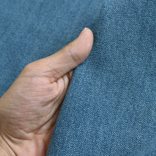 Yardblox Exclusive Italian Luxury Designer Solid Blue Stretch Cotton Denim Twill DS18522