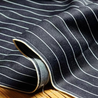 Yardblox Exclusive LEVI'S® Stripes Blue Non-Stretch Raw / Untreated Cotton Denim Twill DS18523