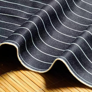 Yardblox Exclusive LEVI'S® Stripes Blue Non-Stretch Raw / Untreated Cotton Denim Twill DS18523