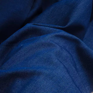 Yardblox Exclusive Made in Turkey ORTA Solid Blue Non-Stretch Raw / Untreated Cotton Denim Twill DS18524