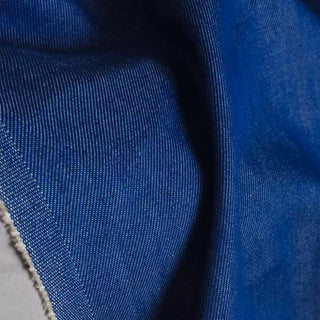 Yardblox Exclusive Made in Turkey ORTA Solid Blue Non-Stretch Raw / Untreated Cotton Denim Twill DS18524