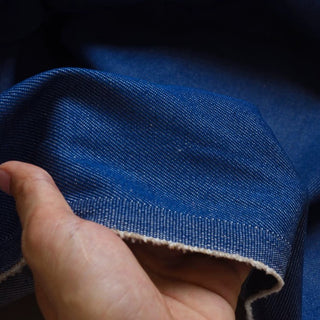 Yardblox Exclusive Made in Turkey ORTA Solid Blue Non-Stretch Raw / Untreated Cotton Denim Twill DS18524