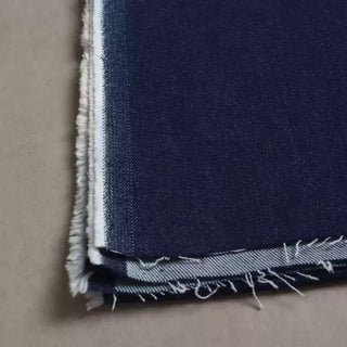 Yardblox Exclusive Made in Italy Candiani Solid Blue Non-Stretch Raw / Untreated Cotton Denim Twill DS18525