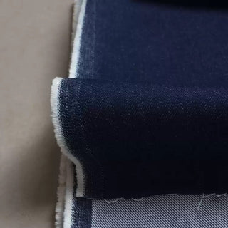 Yardblox Exclusive Made in Italy Candiani Solid Blue Non-Stretch Raw / Untreated Cotton Denim Twill DS18525