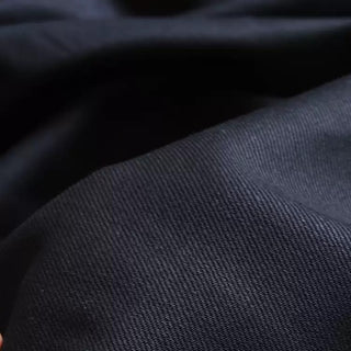 Yardblox Exclusive Japanese Luxury Designer Solid Black Non-Stretch Raw / Untreated Cotton Modal Blended Denim Twill DS18526