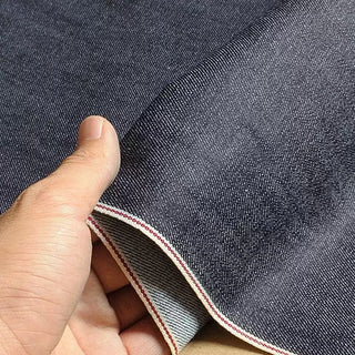 Yardblox Exclusive Japanese Fashion Designer Solid Blue Stretch Raw / Untreated Cotton 11.8oz Selvedge Denim Twill DS18528