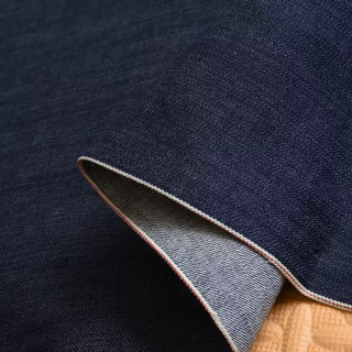 Yardblox Exclusive Japanese Fashion Designer Solid Blue Stretch Raw / Untreated Cotton 12.5oz Selvedge Denim Twill DS18529