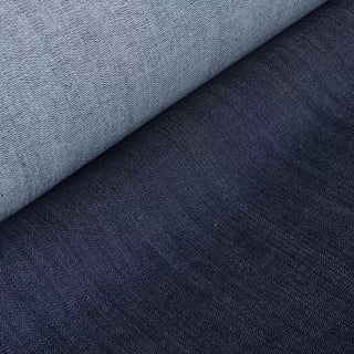 Yardblox Exclusive Japanese Fashion Designer Solid Blue Stretch Raw / Untreated Cotton 12.5oz Selvedge Denim Twill DS18529