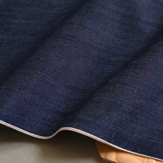 Yardblox Exclusive Japanese Fashion Designer Solid Blue Stretch Raw / Untreated Cotton 12.5oz Selvedge Denim Twill DS18529