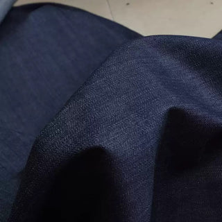 Yardblox Exclusive Japanese Fashion Designer Solid Blue Stretch Raw / Untreated Cotton 12.5oz Selvedge Denim Twill DS18529