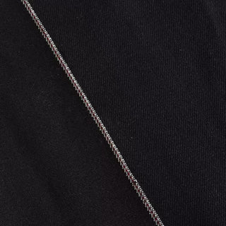 Yardblox Exclusive Japanese Fashion Designer Solid Black Non-Stretch Raw / Untreated Cotton 11oz Selvedge Denim Twill DS18531