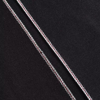 Yardblox Exclusive Japanese Fashion Designer Solid Black Non-Stretch Raw / Untreated Cotton 11oz Selvedge Denim Twill DS18531