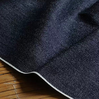 Yardblox Exclusive Japanese Fashion Designer Solid Blue Non-Stretch Raw / Untreated Cotton 12oz Selvedge Denim Twill DS18533