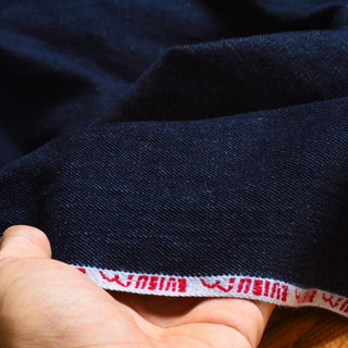 Yardblox Exclusive Made in Japan EVISU Solid Blue Non-Stretch Washed Cotton 12.5oz Selvedge Denim Twill DS18536