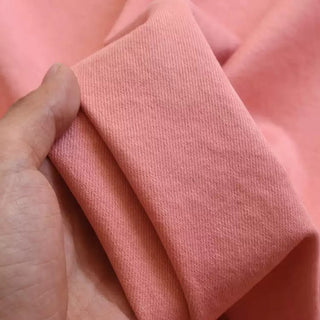 Yardblox Exclusive Japanese Luxury Designer Solid Pink Non-Stretch Washed Cotton Bull Denim Twill DS18538