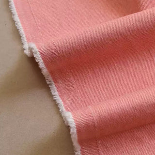 Yardblox Exclusive Japanese Luxury Designer Solid Pink Non-Stretch Washed Cotton Bull Denim Twill DS18538