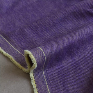 Yardblox Exclusive Italian Luxury Designer Solid Purple Non-Stretch Washed Cotton Bull Denim Twill DS18542