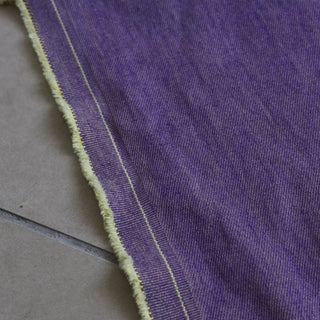 Yardblox Exclusive Italian Luxury Designer Solid Purple Non-Stretch Washed Cotton Bull Denim Twill DS18542