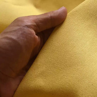 Yardblox Exclusive Japanese Fashion Designer Solid Yellow Non-Stretch Washed Cotton Bull Denim Twill DS18543