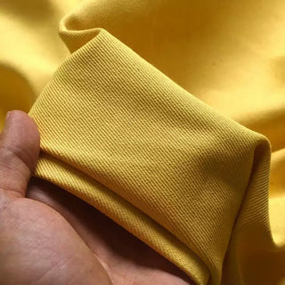 Yardblox Exclusive Japanese Fashion Designer Solid Yellow Non-Stretch Washed Cotton Bull Denim Twill DS18543