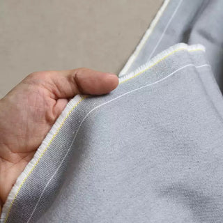 Yardblox Exclusive Made in Turkey ORTA Solid Gray Non-Stretch Washed Cotton Bull Denim Twill DS18547