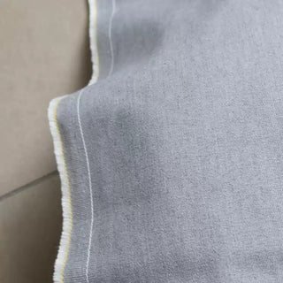 Yardblox Exclusive Made in Turkey ORTA Solid Gray Non-Stretch Washed Cotton Bull Denim Twill DS18547