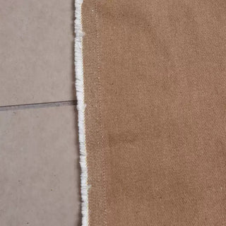 Yardblox Exclusive Made in Turkey ORTA Solid Brown Non-Stretch Raw / Untreated Cotton Bull Denim Twill DS18548